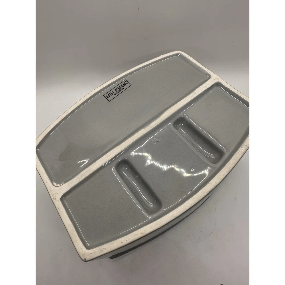 Hotel Vendome Spa Collection Gray Organizer‎ Tray THINGS Ceramic